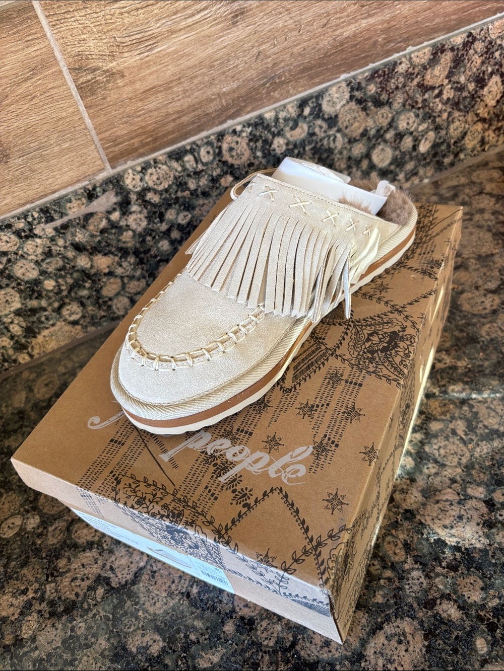 Free People Fallon fringe mule sandals size 7